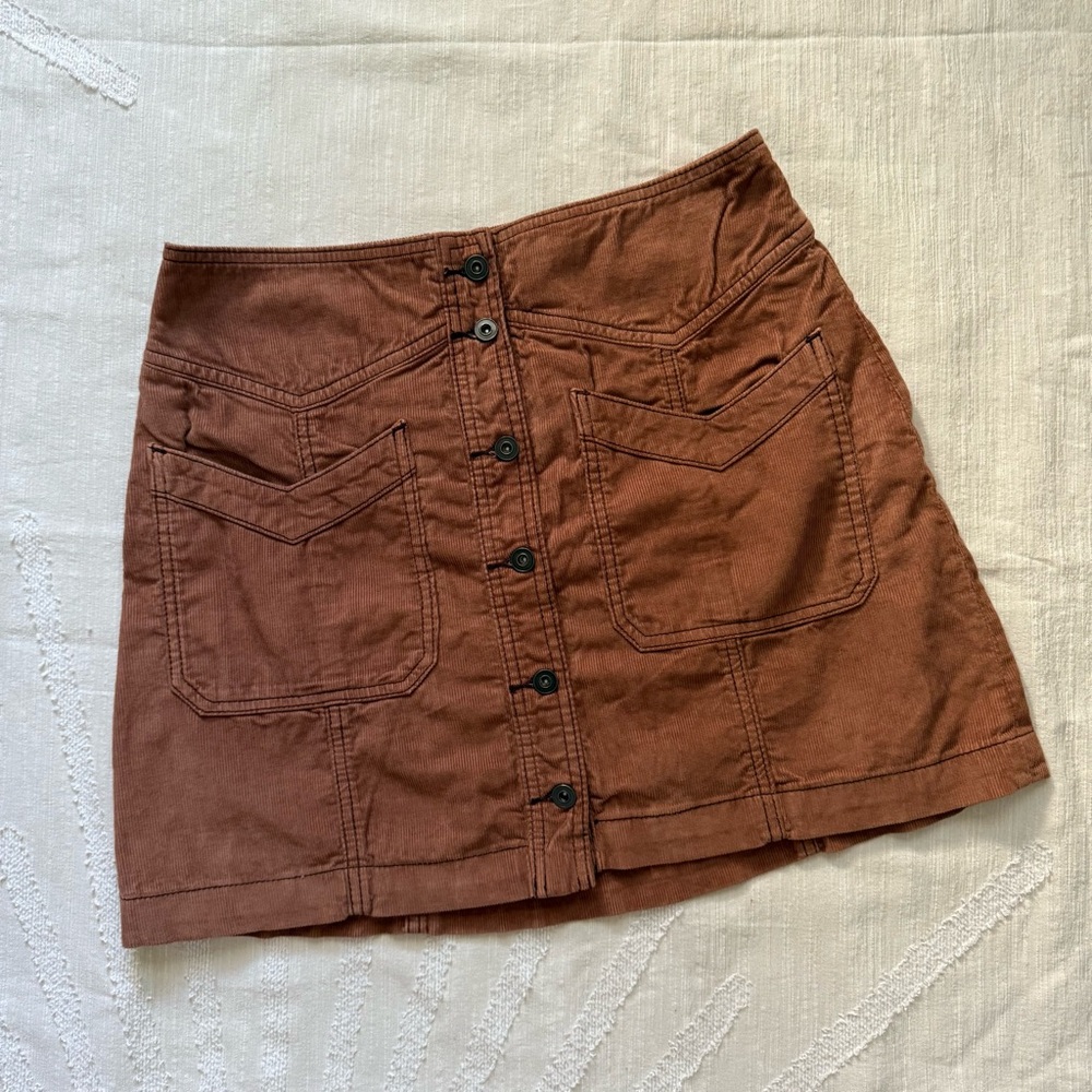 🍁 Free People Joanie Corduroy Button-Front Skirt— Size 4